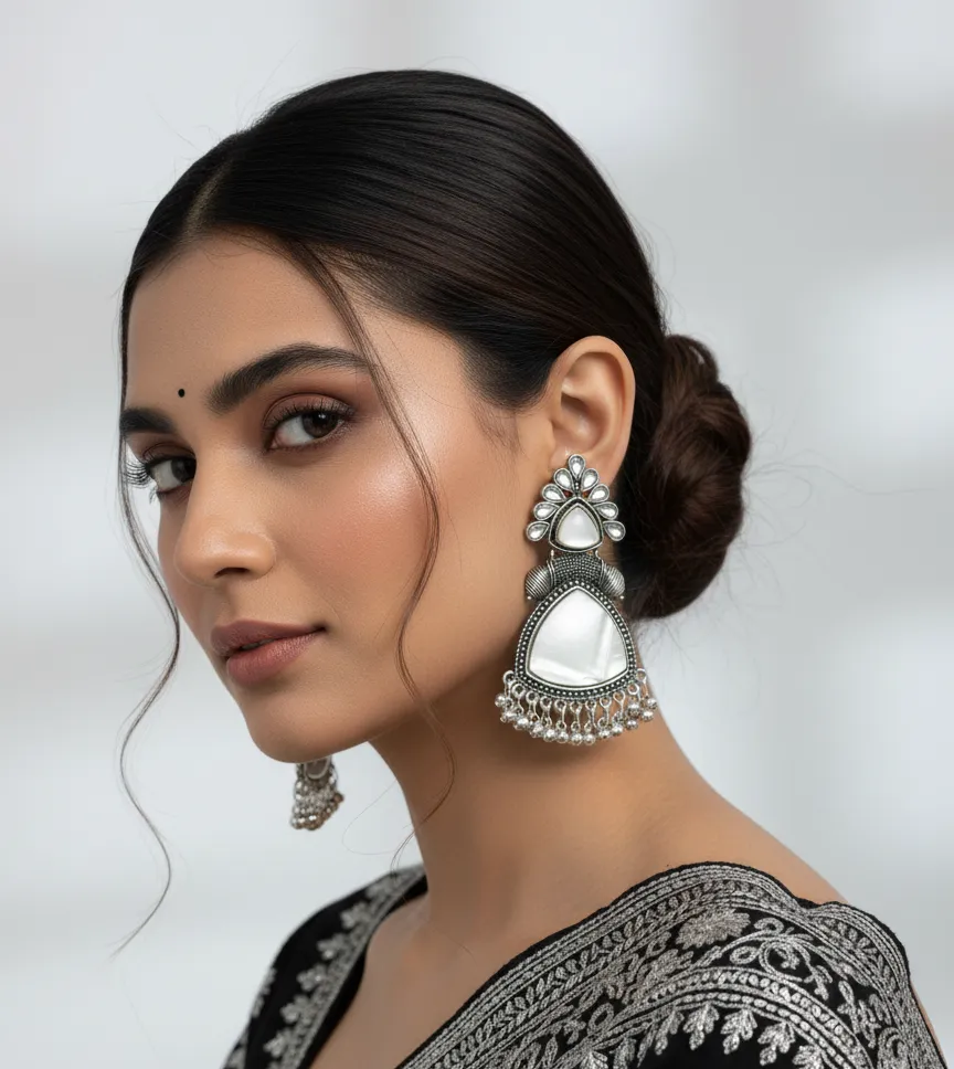 silver earring (triangle)